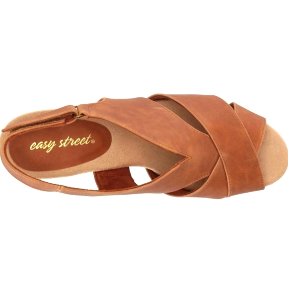 Easy Street Woman's Annette Block Heel Heeled Sandalia Size 8.5 M Brown - Picture 5 of 9